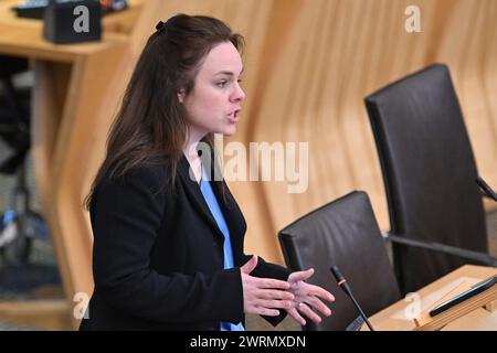 Édimbourg Écosse, Royaume-Uni 13 mars 2024. Kate Forbes MSP au Parlement écossais. crédit sst/alamy live news Banque D'Images