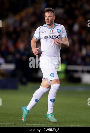 Barcelone, Espagne. 12 mars 2024. Amir Rrahmani de SSC Napoli lors du match de l'UEFA Champions League à Estadi Olimpic Lluis Companys, Barcelone. Le crédit photo devrait se lire : Jonathan Moscrop/Sportimage crédit : Sportimage Ltd/Alamy Live News Banque D'Images