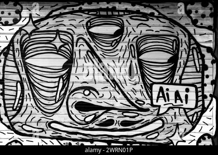 Superbe art mural de Lisbonne : des peintures murales vibrantes mettent en valeur la riche diversité culturelle et l'esprit créatif de la ville Banque D'Images