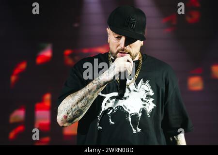 Milan, Italie. 11 mars 2024. Jake la Furia, GUE, et Don Joe du Club Dogo se produiront au Forum Assago à Milan, en Italie, le 11 mars 2024. (Photo de Alessandro Bremec/NurPhoto) crédit : NurPhoto SRL/Alamy Live News Banque D'Images