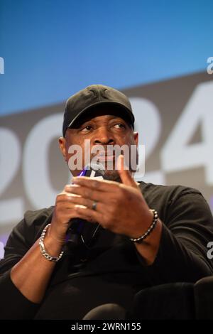 Austin, États-Unis . 12 mars 2024. Chuck d parle dans un panel sur les disques DEF Jam lors du SXSW à Austin, Texas, le 12 mars 2024. (Photo par : Stephanie Tacy/Sipa USA) crédit : Sipa USA/Alamy Live News Banque D'Images