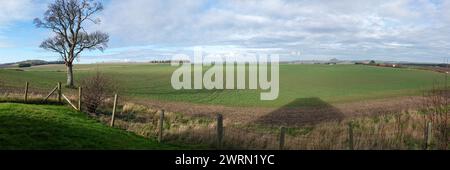 Vue vers le nord depuis Athestaneford Church, East Lothian Banque D'Images