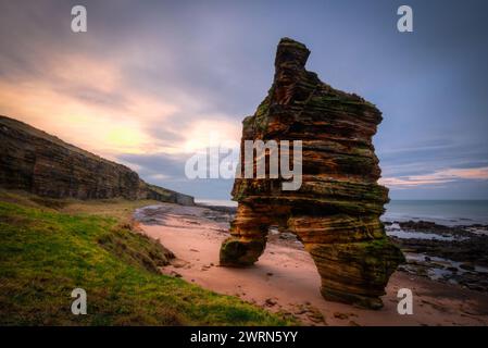 gows castle stack covesea lossiemouth moray scotland. Banque D'Images