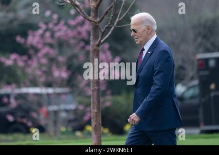 Washington, États-Unis. 13 mars 2024. Le président des États-Unis Joe Biden quitte la Maison Blanche à Washington, DC, pour Milwaukee, WISCONSIN, le 13 mars, 2024. crédit : Chris Kleponis/Pool via CNP crédit : Abaca Press/Alamy Live News Banque D'Images