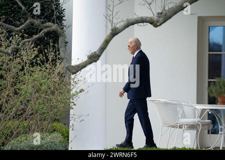 Washington, États-Unis. 13 mars 2024. Le président des États-Unis Joe Biden quitte la Maison Blanche à Washington, DC, pour Milwaukee, WISCONSIN, le 13 mars, 2024. crédit : Chris Kleponis/Pool via CNP crédit : Abaca Press/Alamy Live News Banque D'Images