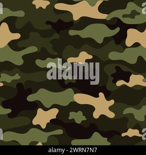 texture camouflage militaire sans couture. Fond de vecteur de modèle militaire vert de camouflage Illustration de Vecteur