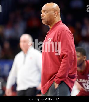 13 mars 2024 : Leonard Hamilton, entraîneur-chef des Seminoles de Floride, lors d'un match du tournoi de basket-ball masculin de l'ACC entre les Virginia Tech Hokies et les Seminoles de Floride au Capital One Arena de Washington, DC Justin Cooper/CSM Banque D'Images