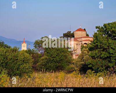 Église de la Transfiguration du Christ Sauveur au château Lykourgos Logothetis, Pythagoreio, île de Samos, Égée du Nord, îles grecques, Grèce, Banque D'Images