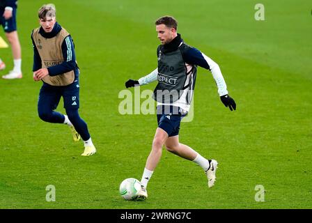 Jordan Henderson d'Ajax lors d'une séance d'entraînement à Villa Park, Birmingham. Date de la photo : mercredi 13 mars 2024. Banque D'Images