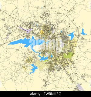 Plan de ville de Bhopal, Madhya Pradesh, Inde Illustration de Vecteur