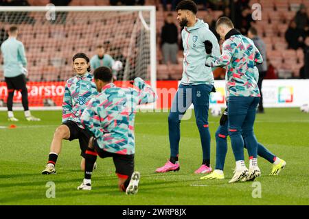 Vitality Stadium, Boscombe, Dorset, Royaume-Uni. 13 mars 2024. Premier League Football, AFC Bournemouth contre Luton Town ; échauffement de l'équipe de Bournemouth crédit : action plus Sports/Alamy Live News Banque D'Images