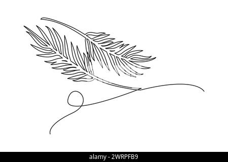 Une ligne d'art de feuilles tropicales et galets. Illustration vectorielle. SPE 10. Illustration de Vecteur