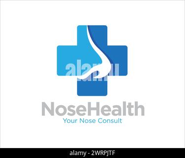 conceptions de logo de santé de nez croisé pour le service médical Illustration de Vecteur