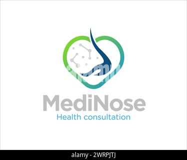 love medical nose logo conçoit simple moderne pour le service médical Illustration de Vecteur