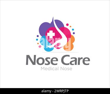 designs de logo happy nose care pour le service médical et clinique Illustration de Vecteur