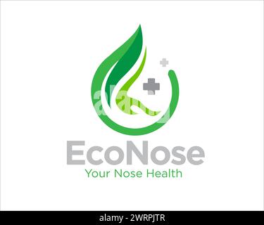conceptions de logo de nez médical à base de plantes pour le service médical Illustration de Vecteur
