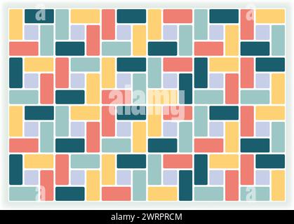 Illustration vectorielle de pavage avec collection de trottoirs de rue, brique, éléments architecturaux et dalles de pierre pour faire des planchers en fond plat Illustration de Vecteur