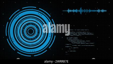Image de la numérisation de l'oscilloscope sur le traitement des données Banque D'Images