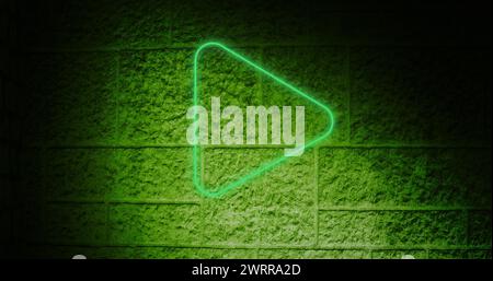 Image d'un signe de néon rouge pouces vers le bas sur le mur de briques 4k Banque D'Images