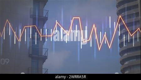 Image du traitement des données financières sur CityScape Banque D'Images