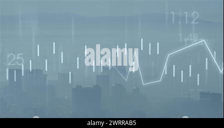 Image du traitement des données financières sur CityScape Banque D'Images