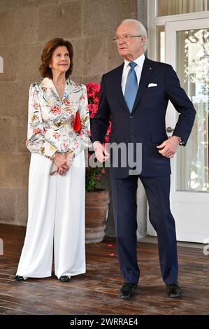 Mexico, Mexique. 13 mars 2024. Le roi Carl Gustaf et la reine Silvia lors d'une réception à l'ambassade de Suède à Mexico, Mexique, le 13 mars 2024. Le roi et la reine de Suède sont en visite d'État de trois jours au Mexique le 12-14 mars 2024.photo : Jonas Ekströmer/TT/code 10030 crédit : TT News Agency/Alamy Live News Banque D'Images