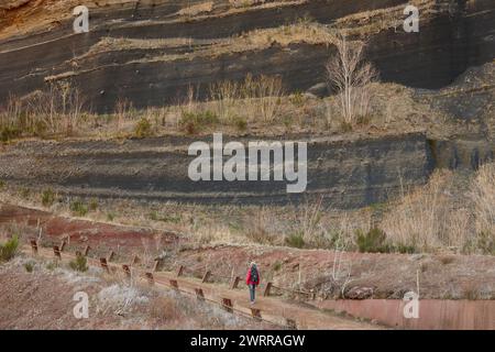 Zone volcanique à Gérone, Catalogne. Volcan Croscat. La Garrotxa, Espagne Banque D'Images