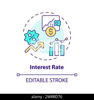 Icône de concept multicolore de taux d'intérêt Illustration de Vecteur