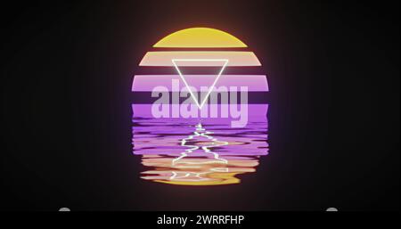 Image du texte de vente flash au-dessus du coucher de soleil numérique Banque D'Images