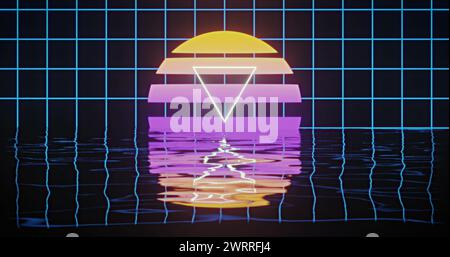 Image de votre texte gagnant sur un coucher de soleil numérique Banque D'Images