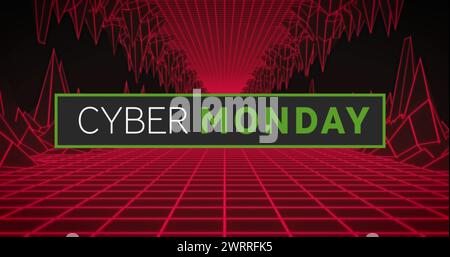 Image du cyber-lundi texte sur trerrain troglodyte rouge Banque D'Images