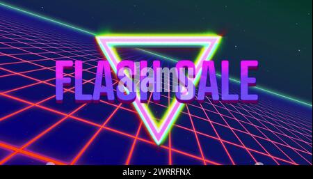 Image du texte de vente flash sur une grille colorée Banque D'Images
