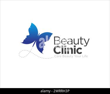 conception de logo de clinique de beauté papillon pour le spa et le service de massage Illustration de Vecteur