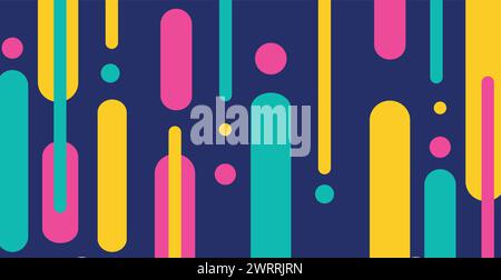 Abstraction moderne, composition composée de différentes formes arrondies de lignes en couleur - illustration vectorielle Illustration de Vecteur