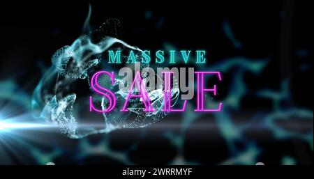 Image de texte de vente massive sur des formes en mouvement Banque D'Images
