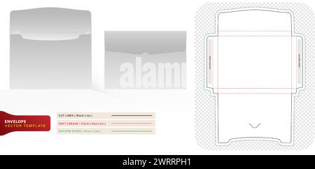 Illustration vectorielle des papiers vierges découpés et des modèles d'enveloppes pour vos conceptions, la marque d'emballage, les conceptions uniques de compartiment de produit, minimaliste Illustration de Vecteur