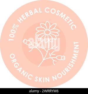 Autocollant alimentaire biologique pour la peau, cosmétique à base de plantes Illustration de Vecteur