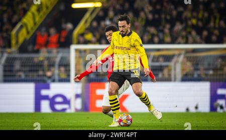 Dortmund, Allemagne. 13 mars 2024. Mats Hummels (BVB), Malik Tillman (Eindhoven) Borussia Dortmund - PSV Eindhoven 13.03.2024 Copyright (nur für jou Banque D'Images