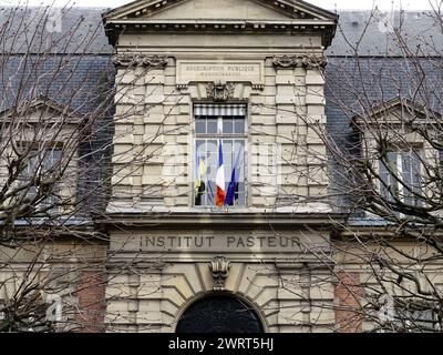 Institut Pasteur, Institut Pasteur, fondation privée à but non lucratif dédiée à l'étude de la biologie, des micro-organismes, des maladies et des vaccins, Paris. Banque D'Images