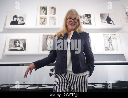 Pattie Boyd lors d'une conférence de presse à Christie's à Londres, pour faire connaître la prochaine vente de la collection Pattie Boyd à la maison de vente aux enchères. Date de la photo : jeudi 14 mars 2024. Banque D'Images