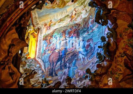 Caractéristiques d'architecture intérieure de la cathédrale de Tolède, Espagne Banque D'Images