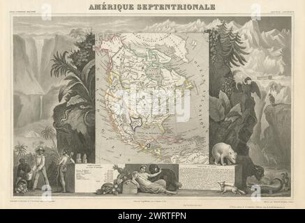 AMÉRIQUE SEPTENTIONALE. Amérique du Nord. Texas Republic. LEVASSEUR 1856 carte ancienne Banque D'Images