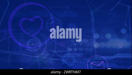 Image du traitement des données et tunnel numérique sur fond bleu Banque D'Images