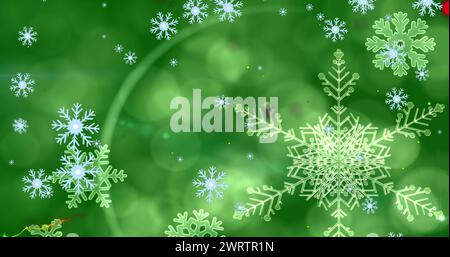 Image de taches lumineuses au-dessus de la neige tombant Banque D'Images