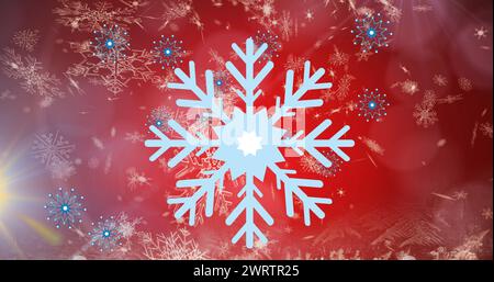 Image de taches lumineuses au-dessus de la neige tombant Banque D'Images