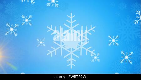 Image de taches lumineuses au-dessus de la neige tombant Banque D'Images