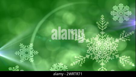 Image de taches lumineuses au-dessus de la neige tombant Banque D'Images