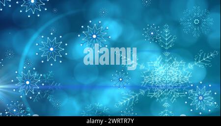 Image de taches lumineuses au-dessus de la neige tombant Banque D'Images