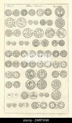 La Saxon de monnaie. 'NUMMI SAXONICI' (I) de Camden's Britannia 1722 imprimer Banque D'Images