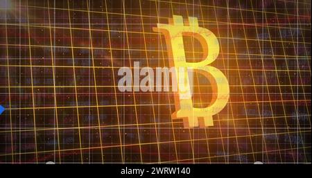 Image de bitcoin sur le traitement des données Banque D'Images